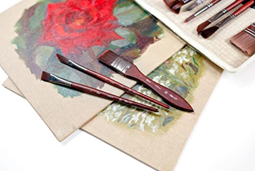 Professional Acrylic Paint Brushes Set (Synthetic 17Pcs) - Beginner/Artist Detail Paint Brushes for Watercolor, Gouache & Acrylic Painting - Ergonomic, Easy Great Flow Control, Snap - ZenART Verbena