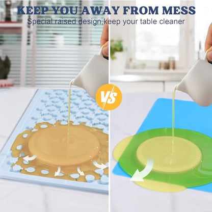 LET'S RESIN Premium Resin Collector Mat, 20" x 14"Large Easy Clean Silicone Mat for Crafts, Epoxy Resin,Placemat(Blue) - size: 20" x 14"