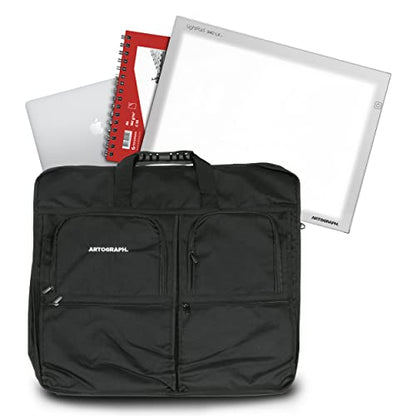 Artograph Padded Carrying Bag, Protective Travel Case for LightPads, Laptops, Art Supplies & Sketch Pads, Multiple Zippered Pockets, Durable Nylon, Portable Artist Storage Tote, 24 x 22.5-Inch - size: 24 x 22.5-Inch