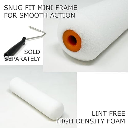 Allgala Foam Paint Roller, 12 Pack 4 inch Shedless High Density Foam Mini Paint Roller Cover for Trim Wall Funiture Doors Cabinets, Cupboards - size: 4" Foam (Pack of 12)