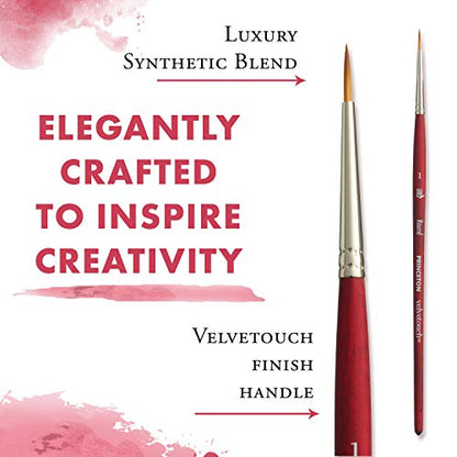 Princeton Velvetouch Round Brush, Synthetic, Short Handle, Size 1, 1 Count - size: Size 1