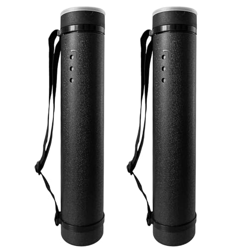Poster Tube with Strap,2Pack Expandable Poster Storage Tubes Expand from 24.5" to 40" ,Waterproof Telescoping Blueprint Art Document Transport Carrying Tube - color: Black