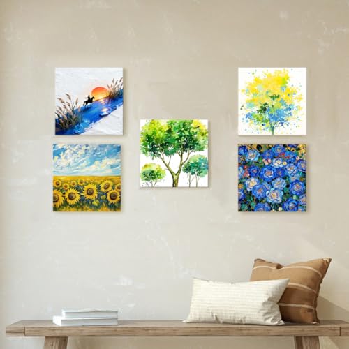 3Pcs Unfinished Wooden Canvas Panels 8x8 Inch Wood Canvas Board Craft Wood Panel Boards for Painting Arts Pouring Use with Oils Acrylic DIY Art Crafts Projects Home Decor - size: 8x8 Inch