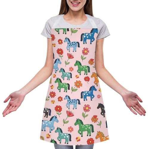 Cooking Apron for Adults with Pockets, Waterproof Oil Resistant Bib for Kitchen Restaurant BBQ Baking - color: Style (330)
