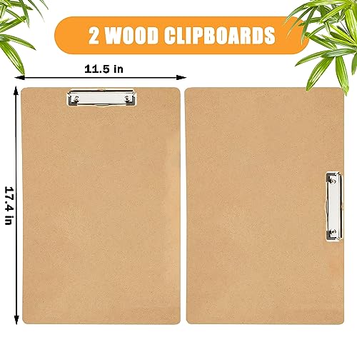 2 Pack Extra Large Clipboard, 11x17 inch Legal Size Wooden Clipboard, Vertical Clipboards & Horizontal Clipboards with Low Profile Clip, Wooden Lap Board for Drawing, Sketching, Art Supplies - style: 2PCS