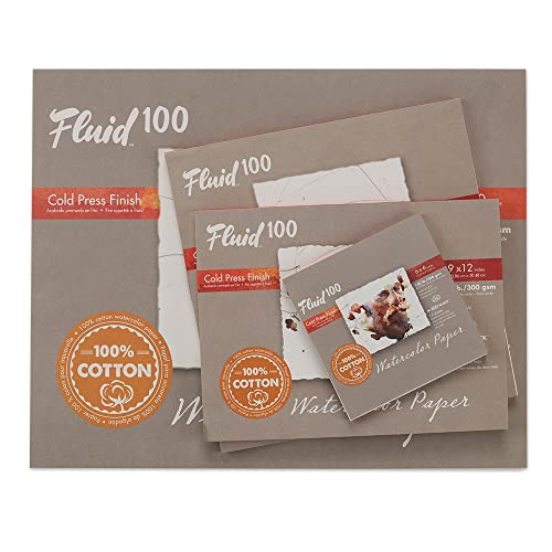 Speedball Art Products, 811234, Fluid 100 100% Cotton Artist Watercolor Paper, 16 x 20 inch Block, 140 lb Cold Press - size: 16 x 20 (140 lb)