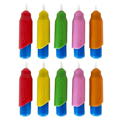 10 Multi-Color Aqua Brushes, Paint with Water Brush Set, Replacement Water Doodle Wow Pens by Kanga Toys for Drawing Books or Magic Mats, for Kids Ages 3+