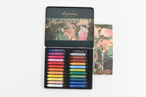 Fine Art Professional Soft Oil Pastels Set, 24 Colors in Storage Case, Artist Quality Drawing Pastels for Sketching and Painting