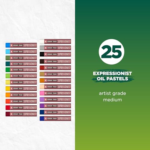 SAKURA XLP25 25-Piece Cray-Pas Expressionist Oil Pastel Set, Assorted Color