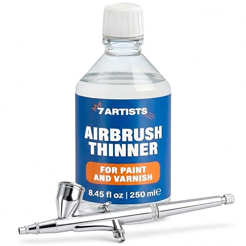 Airbrush Thinner for Acrylic Paint 8.45 fl oz (250 ml) – Water-Based Paint Reducer & Flow Improver Medium | Helps Reduce Clogs & Tip Dry | Smooth Spray for Models, Miniatures & Canvas - color: Airbrush Thinner 8.45 fl. oz