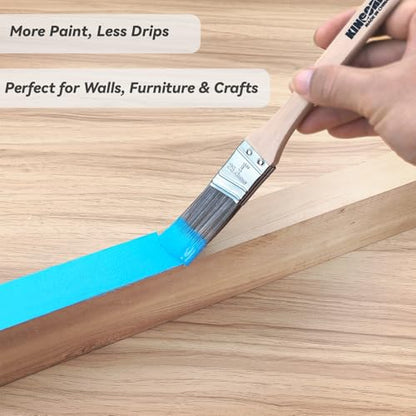 King Origin 10-Pack Professional Angled Paint Brushes Set (1", 1.5", 2", 2.5", 3") Synthetic Wall & Trim Brushes for Cutting Edges, Cabinets, Touch-Ups | Reusable Bulk Paintbrush Kit - size: Multi-size, 10 Pack