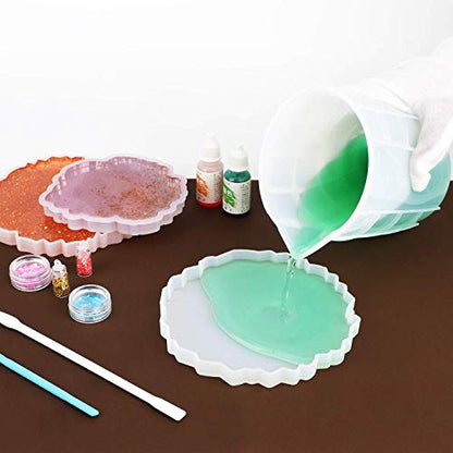 Gartful 9PCS Silicone Mixing Cups Set, Resin Casting Tool Kit, DIY Craft Set for Epoxy, 1pcs 700ml Oversize Measuring Cup, 1pcs 250ml Large and 3pcs 100ml Reusable Measurements Cups, 4pcs Mixing Cups - size: Large-700ml*1+250ml*1+100ml*3+mini size*4