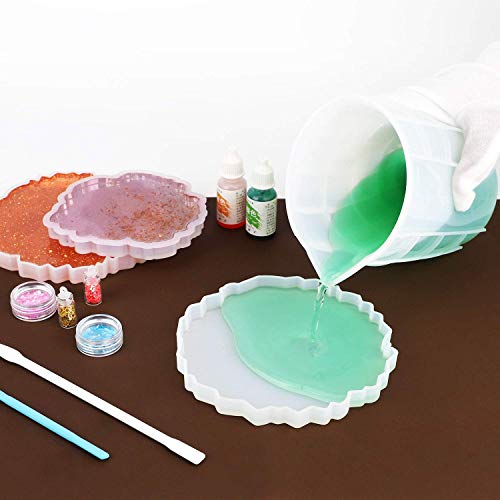 Gartful 700ml Extra Large Silicone Measuring Cups, Resin Mixing Cups for Epoxy, Jewelry Casting Molds, Acrylic Paint Pouring, Nonstick Reusable Craft Measuring Cups, 23 oz, Set of 2 - size: X-Large-700ml*2