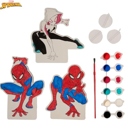 Innovative Designs Marvel Spiderman Canvas Paint Set for Kids with 3 Canvases, Acrylic Paint, Paintbrush & Stands - color: Spiderman
