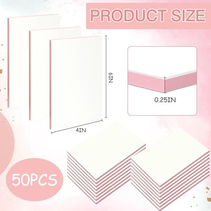Frienda 50 Pack Rubber Carving Blocks 4 x 6 Inch, Rubber Stamp Carving Blocks for Printmaking, Printing, DIY Craft Project, Soft Block Stamp for Beginners and Professional (White & Pink) - color: White & Pink