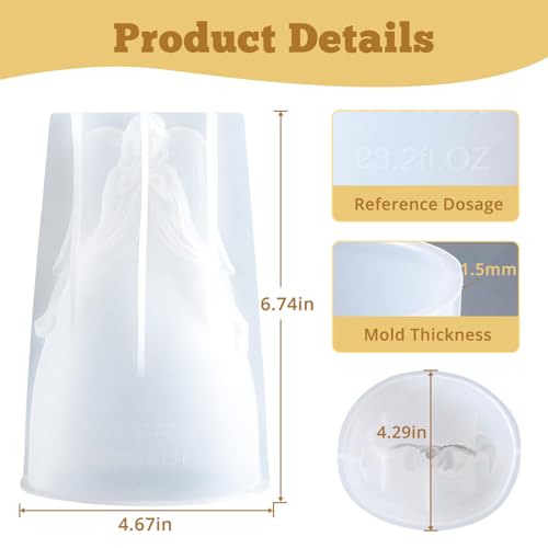 LET'S RESIN Angel Figurines Resin Epoxy Molds, Large Angel Silicone Molds for Preserved Flowers, Birthday Gifts for Women - size: Big