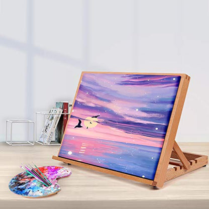 Falling in Art 5-Position Wood Drafting Table Easel Drawing and Sketching Board, 16 1/2 Inches by 12 1/8 Inches - style: 16 1/2 L * 12 1/8 W