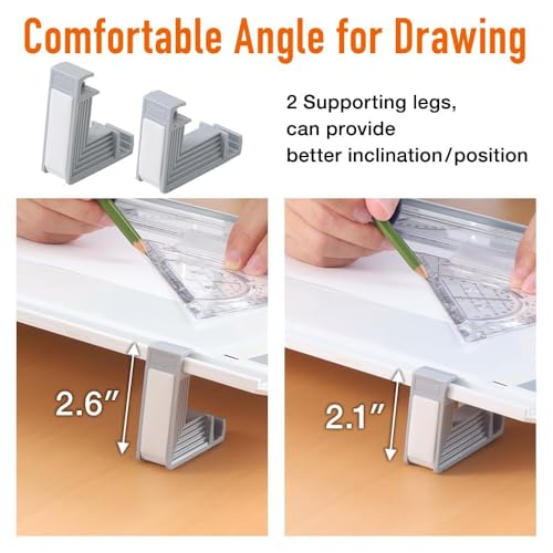 Japard A3 Drafting Board Portable Drawing Board Metric Multi-Function Portable Table with Ruler, Angle Adjustable Measuring System Art Christmas Gift