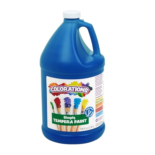 Colorations Paraben-Free Tempera Paint for Kids - 1 Gallon, Vibrant Blue. Non-Toxic and Made in the USA, Classroom Must Haves, Bulk Arts and Crafts Supplies - color: Blue