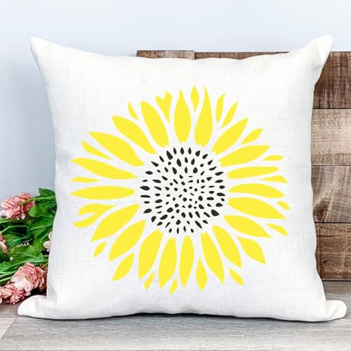 Large Flower Stencils for Wood Fence Sunflower Stencils for Painting Floral Stencil Templates for Walls Furniture Fabrics - style: Sunflower