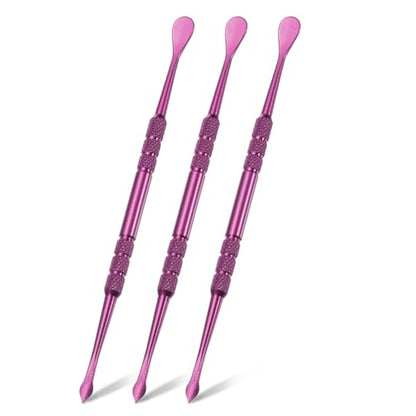 MECCANIXITY 3 Pcs Wax Carving Tools Stainless Steel 4.6 Inch Double-Headed Wax Carving Sculpting Tools for Modeling Sculpting Shaping, Purple - color: Purple