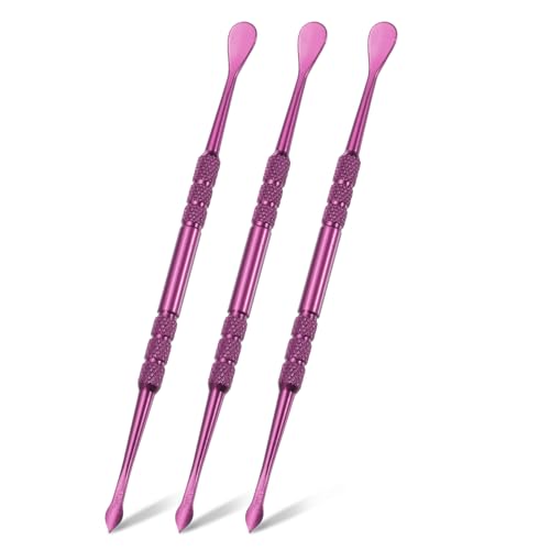 MECCANIXITY 3 Pcs Wax Carving Tools Stainless Steel 4.6 Inch Double-Headed Wax Carving Sculpting Tools for Modeling Sculpting Shaping, Purple - color: Purple