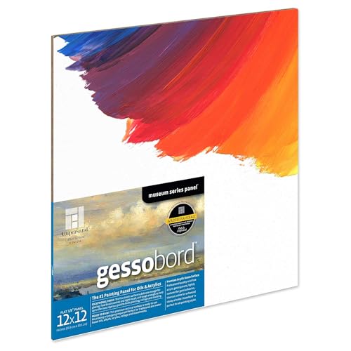 Ampersand Gessobord for Acrylic, Oil and Mixed Media, 1/8 Inch Depth, 12X12 Inch (GBS122) - size: 12X12, style: 1/8 Inch Depth