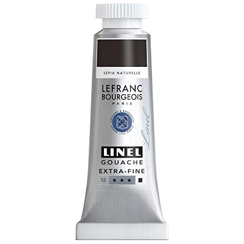 Lefranc & Bourgeois Gouache Paint, 14ml Tube - Gouachefarbe, Sepia Natural - color: Sepia Natural., size: 14ml Tube - Gouachefarbe