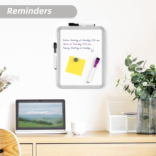 VUSIGN Small Dry Erase Whiteboard, 8.5 x 11 Inches White Board for Kids, Students, Fridge, Locker, Mini Dry Erase Board - color: A-sliver