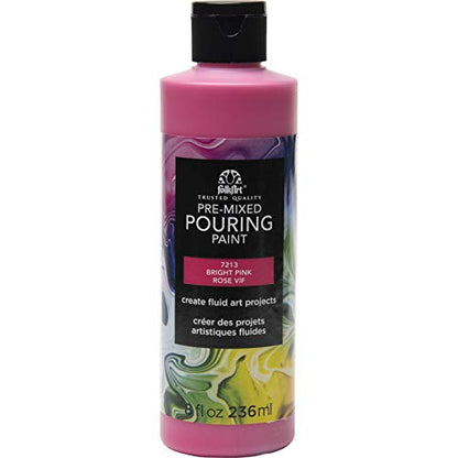 FolkArt Pre-Mixed Acrylic Pouring Paint, 8 oz, Bright Pink - color: Bright Pink