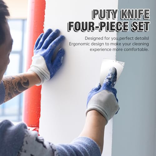 Fishark Putty Knife, 6 Inch One Piece Stainless Steel Scraper, Spackle Knife, Putty Knife Scraper, Wallpaper Scraper Paint Scraper Tool for Drywall Repair, Removing Wallpaper, Mud, Applying Plaster - color: 6″