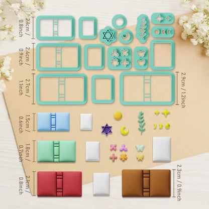 ORIGACH 16 Pcs Book Theme Polymer Clay Cutters Set Earring Clay Cutter DIY Craft Supplies for Earring and Jewelry Making - style: Book