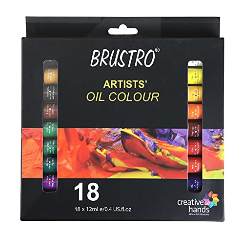 BRUSTRO Artists Oil Colour Set Of 18 Colours X 12Ml Tubes 12 ml tubes