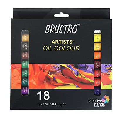BRUSTRO Artists Oil Colour Set Of 18 Colours X 12Ml Tubes 12 ml tubes