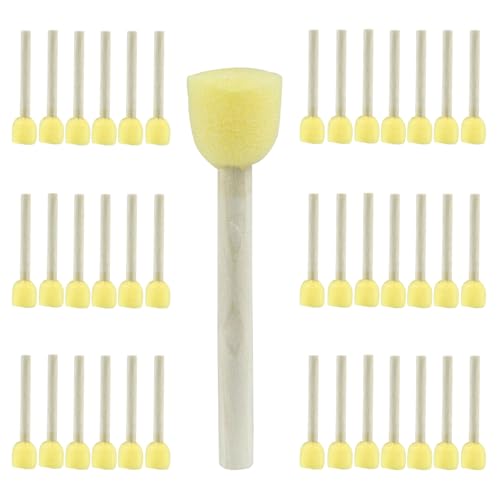 40 Pcs Round Sponge Brush Paint Set 20mm Foam Sponge Wood Handle Paint Brush Set for Painting Crafts, DIY Painting Tools(0.8 Inch) - style: 40 * 0.8Inch