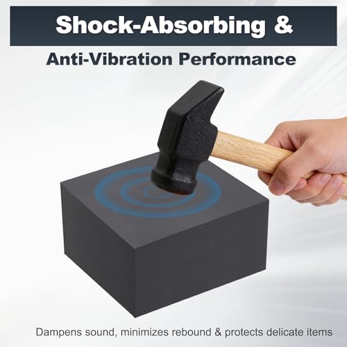 HARFINGTON Rubber Bench Block 2"x2"x1.2" Black Rubber Stamping Block Square Anti Vibration Pads for Jewelry Making Hammering Shaping Chasing Flattening Metals - size: 2"x2"x1.2"
