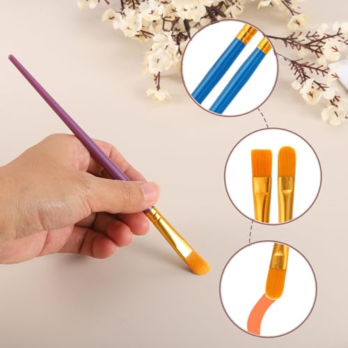PATIKIL Paint Brushes Set, 100Pcs Acrylic Paint Brush Nylon Hair for Watercolor Oil Painting Miniature Detailing Rock Painting, Dark Blue - color: Dark Blue