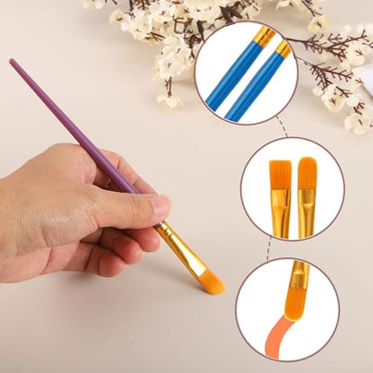 PATIKIL Paint Brushes Set, 100Pcs Acrylic Paint Brush Nylon Hair for Watercolor Oil Painting Miniature Detailing Rock Painting, Dark Blue - color: Dark Blue