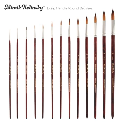 Creative Mark Mimik Kolinsky Watercolor Brush - # 16 Round - Long Handle Synthetic Paint Brush - Handmade in Germany - Synthetic Sable Paint Brushes for Professional Artists - Animal-Friendly - size: 16