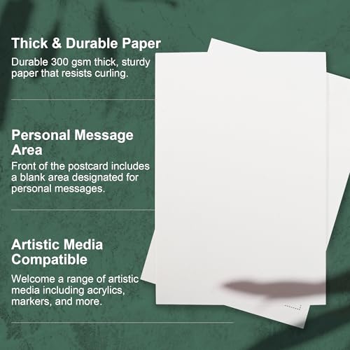PHOENIX 100% Cotton Watercolor Paper Postcards - Cold Press, 4x6 Inches, 45 Sheets/3 Pack, 140lb/300gsm Acid-Free Art Paper for Painting, Mailing, DIY Holiday Cards - size: 4"x6" / 3 Pack