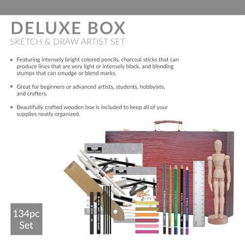 Royal & Langnickel Premier Sketching and Drawing Deluxe Art Set, 134-Piece