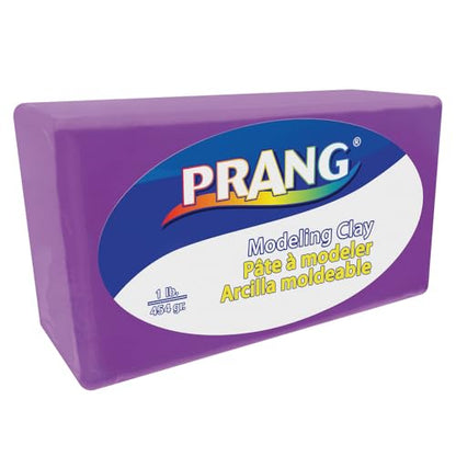 Prang Modeling Clay, Violet, 1 lb. Block | Pliable, Non-Hardening, Non-Staining, Easy Clean-Up, Perfect for Preschool and Elementary Aged Children - color: Violet, size: 1 lb