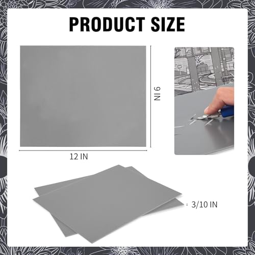 Falling in Art Professional Soft Linoleum Carving Block, 9 Inches by 12 Inches, Grey, 2-Pack - color: Gray, size: 9'' x 12'' 2 Pack