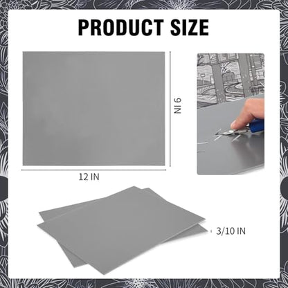 Falling in Art Professional Soft Linoleum Carving Block, 9 Inches by 12 Inches, Grey, 2-Pack - color: Gray, size: 9'' x 12'' 2 Pack