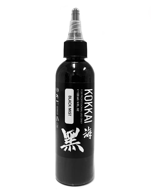 Tattoo Ink, Premium Quality, Precision Medium Viscosity, Rich Hue, Quick Healing, Acrylic-Free, Water-Based, Ready-to-Use Ink for Precision Tattooing (Black Mist, 4 oz) - color: Black Mist, size: 0.5 oz