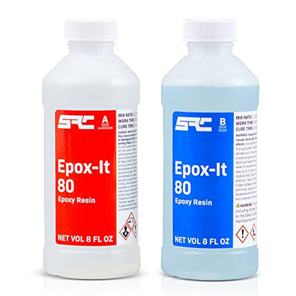 SPRESIN Epox-It 80 Clear Epoxy Resin Kit 16 Oz (8 Oz Part A + 8 Oz Part B) for Beginners and Experts, Epoxy Coating, Bar Top, Countertop, Tabletop, Crystal Clear Formula, Jewelry Art, Laminating - size: 16 oz