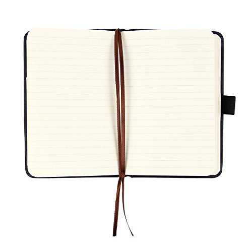 newestor (2-Pack Pocket Notebook 3.5" x 5.5", Small Hardcover Journal with Pen Holder, Inner Pockets, 100gsm Thick Ruled/Lined Paper, Black