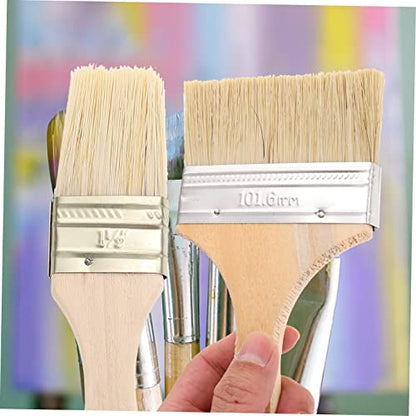 Thickened Brush Set 5pcs Paint Brushes for Wall Stencil Oil Painting Wood Handle Durable Easy to Clean Perfect Art Supplies