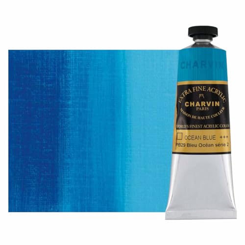 Charvin Extra Fine Professional Acrylic Paint - Ocean Blue, 60ml Tube, Triple-Milled, Lightfast Pigments, Open Stock Artist Acrylic Paints in Nature-Inspired Hues - color: Ocean Blue, size: 2.02 Fl Oz (Pack of 1)