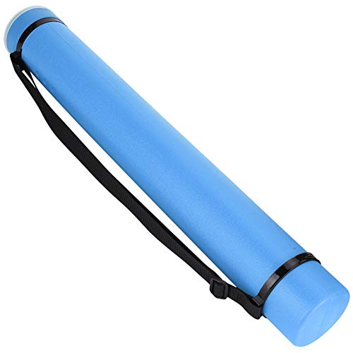 Adjustable Drafting Tube, Extendable Thickened Telescopic Collection Poster Storage Case with Upper Opening Design Drawing Tube for Artworks, Maps, Documents (Blue)